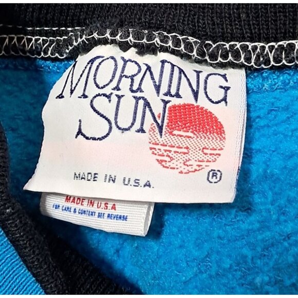 Vintage Bird Sweatshirt Teal Size XL 42-44 Morning Sun Made In USA 80s 90s - Picture 6 of 8